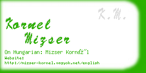 kornel mizser business card